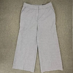NEW! Worthington Cropped Plaid Pants 2P Navy Off White Rayon & Spandex Mid Rise - Picture 1 of 14