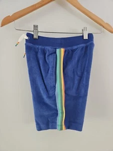 NWT Hanna Andersson FRENCH BLUE LOOP TERRY RAINBOW SIDE STRIPE SHORTS 130 8 $36 - Picture 1 of 8