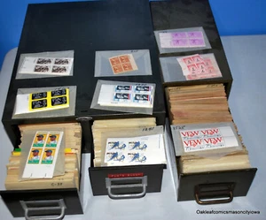 Lot of 100 Vintage Random US Mint Plate Blocks 400 Stamps MNH Unused Old Hoard! - Picture 1 of 5