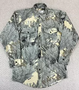 True Sage Camo Shirt Mens M Long Sleeve Brushed Polyester Flannel Made in USA - Picture 1 of 10