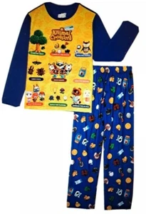 Nintendo Animal Crossing Boys LS 2pc Pajama Set NWT Sz XS 4/5, S 6/7 blue/yellow - Picture 1 of 3