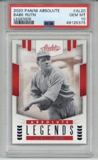 2020 PANINI ABSOLUTE LEGENDS #AL20 BABE RUTH CARD NY YANKEES PSA 10 SP POP 1