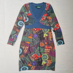 Vestido Desigual para mujer línea A hasta la rodilla talla M manga larga floral mezcla de algodón - Imagen 1 de 20