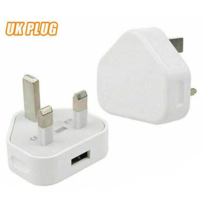 1A 5V 5V1A 3Pin USB Plug Charger UK Power Travel Adapter For Phone Wall Chargers - Image 1 of 4