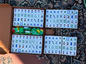 Vintage Chinese Mahjong Set Traditional 144 Tiles Mah-Jong Game Set w/ Case Box - Picture 1 of 6