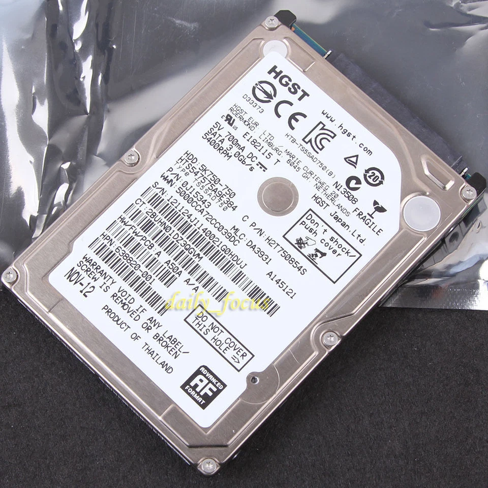 HTS547575A9E384 - HGST 750 GB 2.5" 5400 RPM SATA Hard Disk Drive HDD - Image 1 of 2