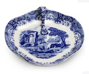Spode Blue Italian Handled Serving Tray Porcelain 8.25”/21 cm New With Tags @ - Picture 1 of 6