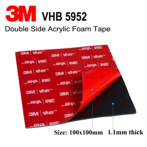 BLACK 3M VHB DOUBLE SIDED PAD ~ 1.1mm thick ~ Self Adhesive Car Dash Tape 5952 - Picture 1 of 2