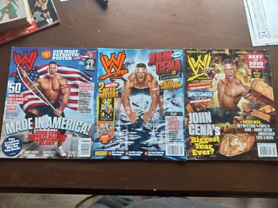Exc WWE WWF Cena Miz Diva HHH Wrestling rock Raw  Magazine 3 item lot 2010-11 - Image 1 of 4