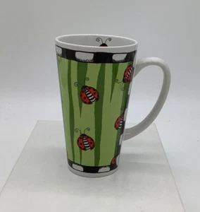 Bug Me Signature Ladybug Tall Coffee Cup Alicia Tormey Designs Stoneware Mug - Picture 1 of 8