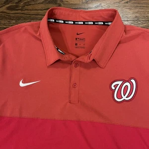 Washington Nationals Nike BSBL Baseball Dri Fit Polo Red 3XL - Picture 1 of 5