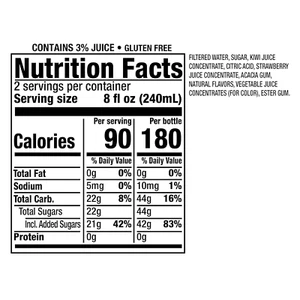 Kiwi Strawberry Juice Drink, 16 Fl Oz Recycled Plastic Bottle, Pack Of 12, Al... - Picture 1 of 12