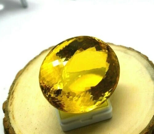 Natural Yellow Tourmaline Certified Loose Gemstone 300 Ct Oval cut VVS Clean. - Image 1 of 4