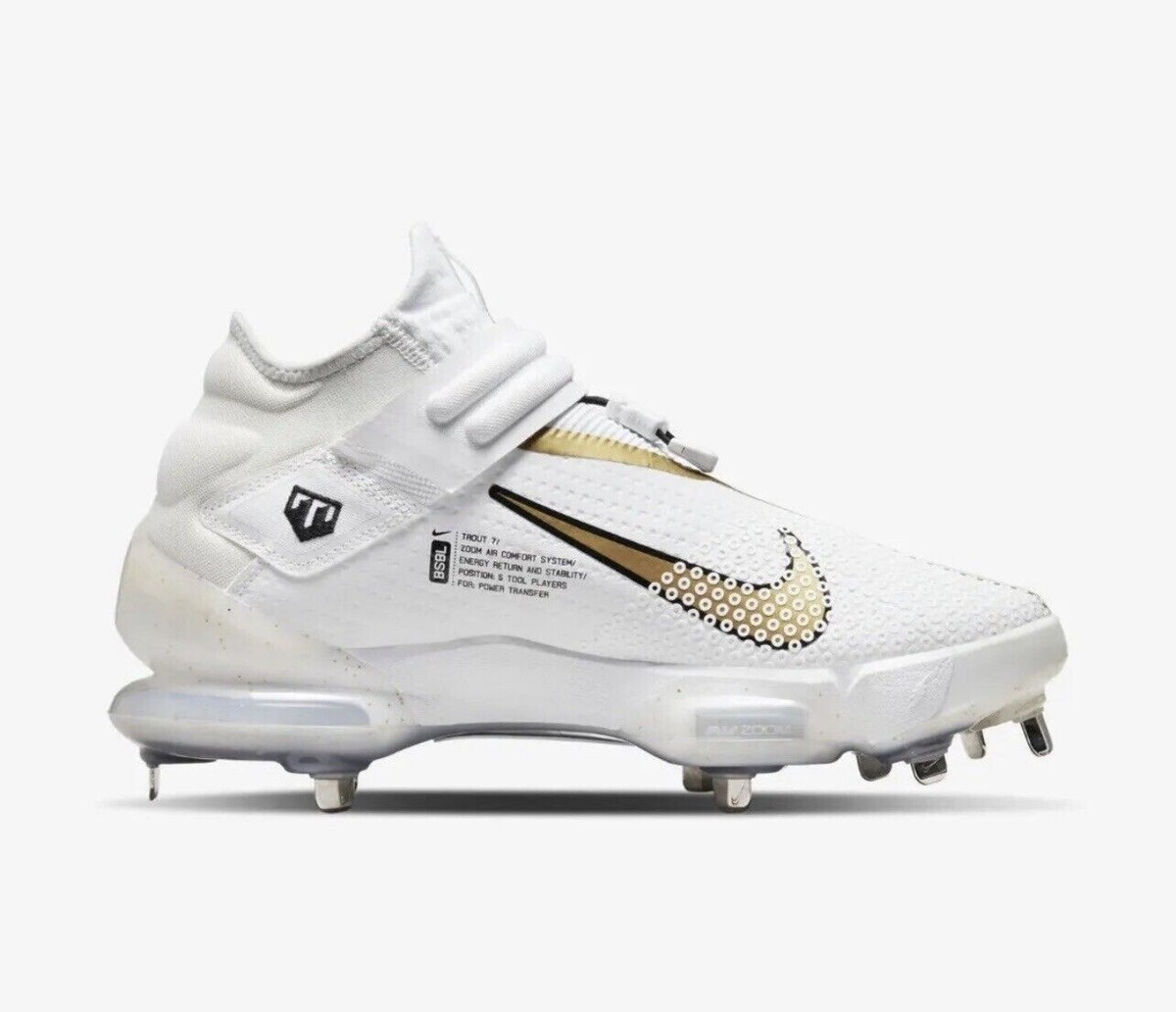 Nike Force Zoom Trout 7 Pro White Metallic Gold for Sale Nike Force Zoom Trout 7 Pro White Metallic Gold for Sale