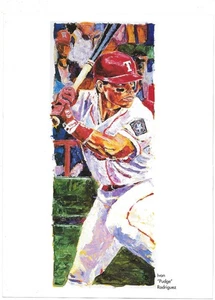 Página de artículo vintage Iván Rodríguez - Receptor - Texas Rangers - Beckett mensual - Imagen 1 de 5