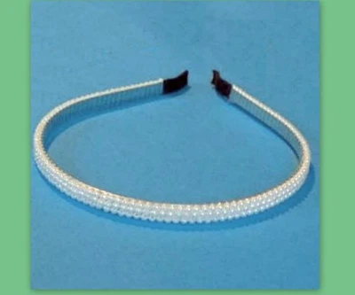 Faixa de cabeça feminina pérola enfeitada com miçangas elegante faixa de cabelo fina acessório de cabelo - Imagem 1 de 4