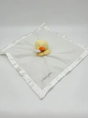 Manta de seguridad Carters Duck Lovey blanca borde satinado abrazo I LOVE YOU OS Foto 1 de 4