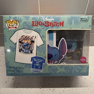 Disney Lilo & Stitch - Flocked Stitch with Ukelele Funko Pop  + Tee Size L - Picture 1 of 5