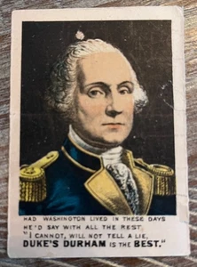 RARE Circa 1890 Duke's Durham Tobacco GEORGE WASHINGTON Trade Card - Picture 1 of 2