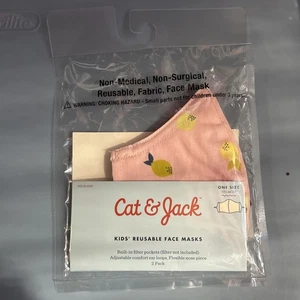 NEU Cat & Jack Kinder 2er Pack Stoff Stoff Gesichtsbedeckungen Einheitsgröße - Bild 1 von 4