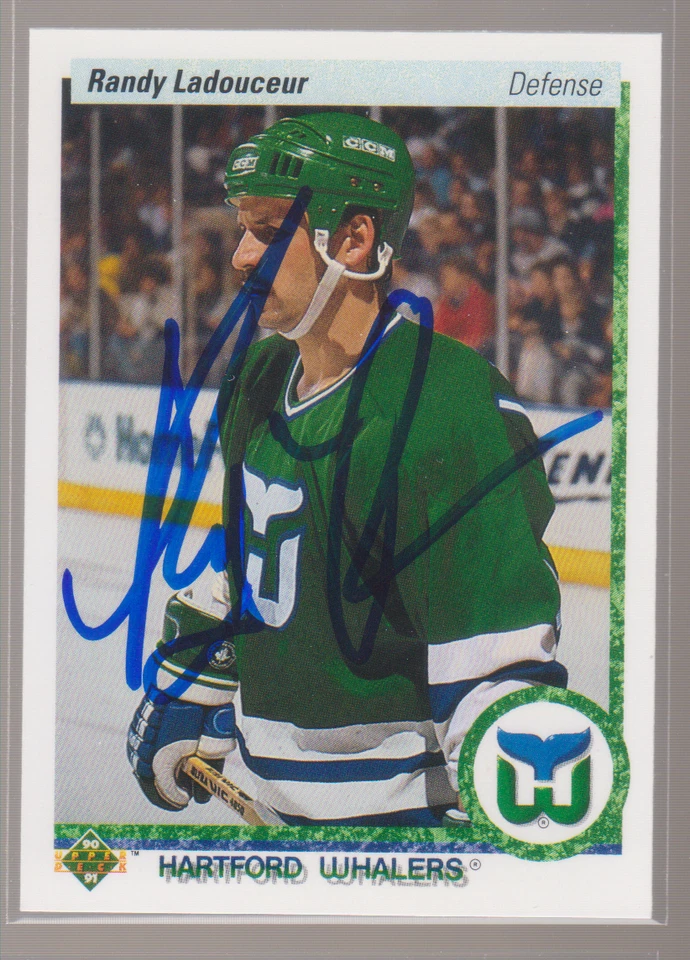Autographed 90/91 Upper Deck Randy Ladouceur - Whalers - Image 1 of 1