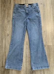 Democracy Jeans donna 12 blu denim bootcut tecnologia ab invecchiato - Foto 1 di 10