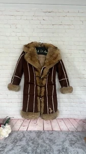 BABY PHAT Y2K RARE Girls Trench Jacket Size 4 Sherpa Lined Cozy Faux Fur - Picture 1 of 8