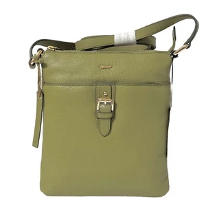 Bolso Bandolera Paul Costelloe Pendley Cremallera Superior Cuero Verde Mediano - Nuevo PVP £150 - Imagen 1 de 6