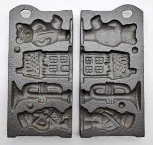 Vintage John Wright Cast Iron Candy Cookie Chocolate Molds Christmas Holiday USA - Picture 1 of 4
