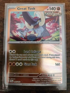 Pokemon TCG - Great Tusk #097/162 Reverse Holo SV05: Temporal Forces NM - Picture 1 of 2