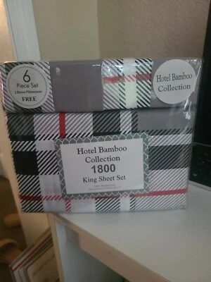 Hotel Bamboo Collection  King Sheet Set 6 Pcs Set 2 Bonus Pillowcases - Image 1 of 4