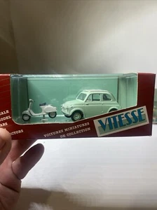 VITESSE (PORTUGAL) 1/43 FIAT 500( CLOSED ROOF ) & MOPED - NEW - Picture 1 of 8