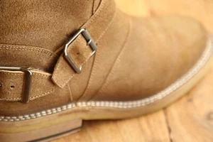 Belstaff Trainermaster hellbraun sand Wildleder Reißverschluss Stiefel Herren UK 7 US 8 neu - Bild 1 von 12