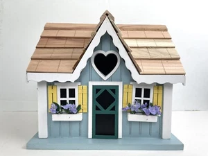 SWEETHEART COTTAGE BIRD HOUSE by HOME BAZAAR Teal Color - Picture 1 of 12