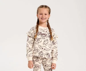 NWT Disney 100 Mickey Mouse Kids Girls Sweatshirt Nude Soft - Picture 1 of 6