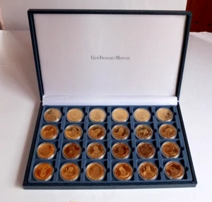 MÉDAILLES DORÉES A L'OR FIN 24 CARATS "ROIS ET REINES DE FRANCE" COFFRET DE 24 - Bild 1 von 7