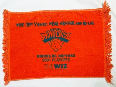 Toalla de mano de colección New York Knicks vs Raptors NBA Playoffs 2001 Orange Rally Foto 1 de 4