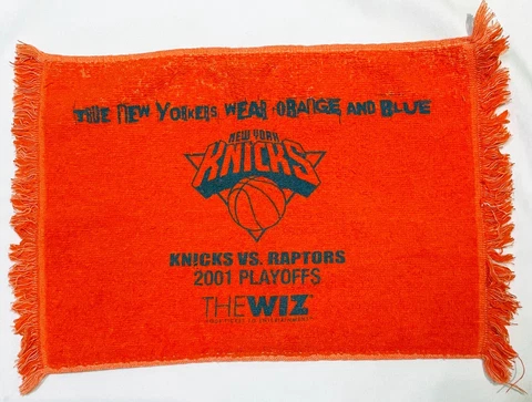 VTG New York Knicks vs Raptors NBA Playoffs 2001 Orange Rally Hand Towel Cover