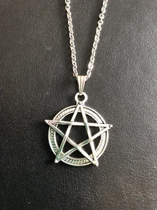 ❤️ COLLAR PLATA TIBETANA SÍMBOLO ESTRELLA PENTAGRAMA Wicca Pagano REGALO NAVIDAD - Imagen 1 de 5