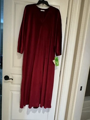 NUEVO CON ETIQUETAS LORD & TAYLOR Bata Larga Roja Vintage Talla Única Foto 1 de 4