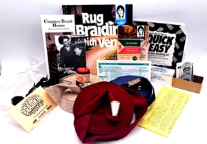Rug Braiding Verna Cox Illustrated Book +Multiple Various Supplies VTG 1995 - Picture 1 of 14