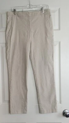 Alex Marie Beige White Striped Rayon Blend Pants Size 10 Inseam 27.5" - Image 1 of 4