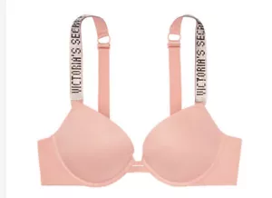 Victoria’s Secret VERY SEXY Push-up shine strap rhinestones 38D - Soft Pink - Picture 1 of 4