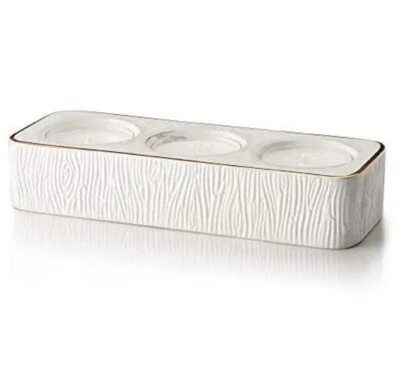 Thymes Frasier Fir Holiday Winter Ceramic Candle Tea Light Set 1.5 oz X 3 - NIB - Image 1 of 4