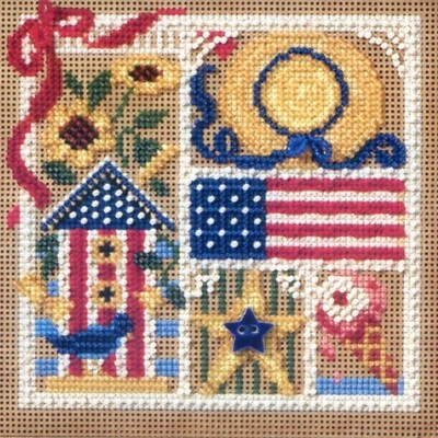 Summer Sampler Cross Stitch Kit Mill Hill 2006 Buttons & Beads Spring - Image 1 of 3