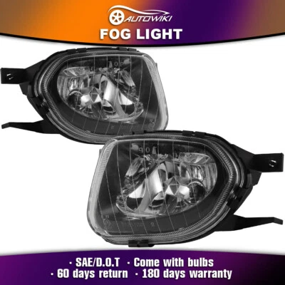 For 2003 2004 2005 2006 Mercedes Benz E320 E500 Fog Lights Clear Lens Lamps Pair - Image 1 of 4