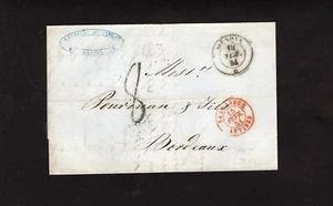 ITALIA, CUBIERTA SIN ESTAMPILLAS, GENOVE, CRUZÓ SARDAINGE, 1851, IMPUESTO EN ANTIBES, EN MUY BUEN ESTADO - Imagen 1 de 1