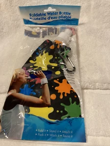Foldable Water Bottle Black 17.5 Fluid Oz Greenbrier Reuse Stand Attach Wash  - Picture 1 of 2