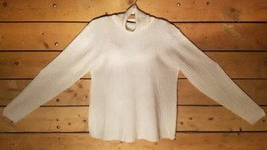 Laura Scott Sweater Womens Sz Large Turtleneck White Knit Pullover - Swanky Barn - Picture 1 of 12