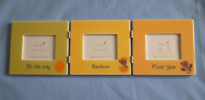 Triple Picture Frame Baby Photo x 3 - On the Way - Newborn - First Year NEW
